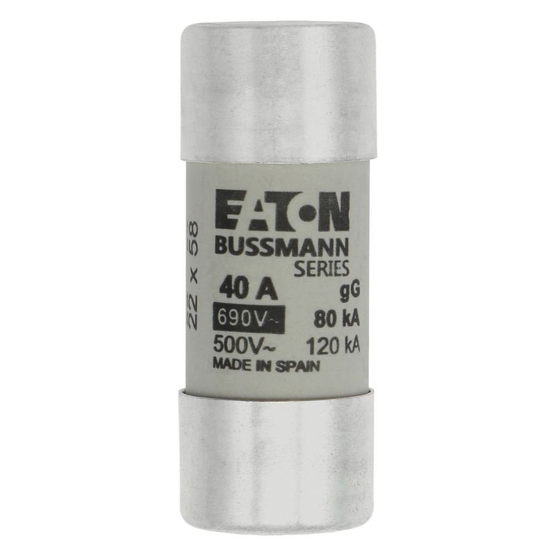 Eaton - Zylindrische Sicherung Sicherungseinsatz Nieders. CYLINDRICA#C22G40 40A AC 690V 80kA − 10 Stück