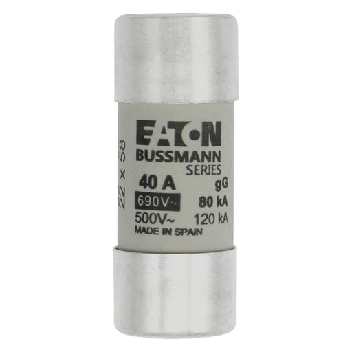 Eaton - Zylindrische Sicherung Sicherungseinsatz Nieders. CYLINDRICA#C22G40 40A AC 690V 80kA − 10 Stück