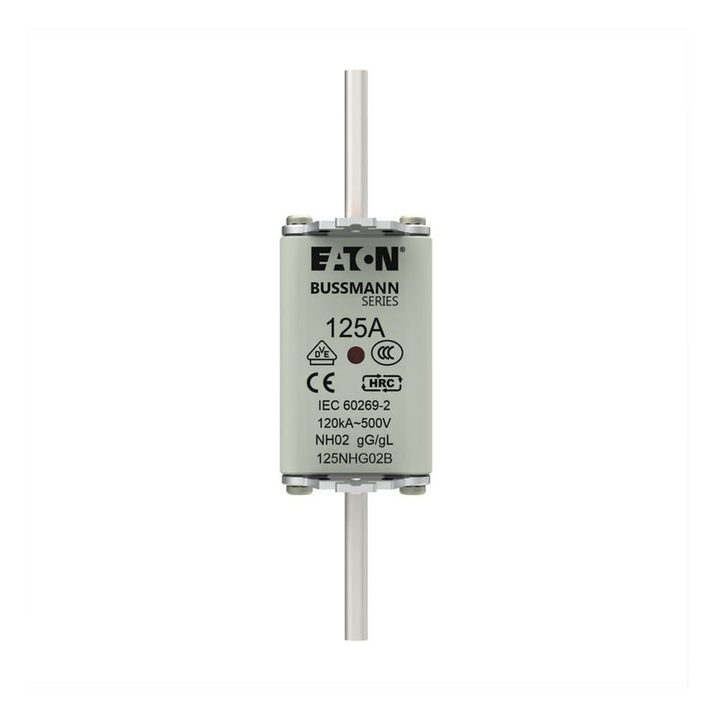 Eaton - Messersicherung Sicherungseinsatz Nieders. NH FUSE 12#125NHG02B 125A AC 500V 120kA − 3 Stück