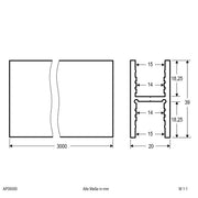 EVN Lichttechnik - Mechanisches Zubehör/Ersatzteile für Leuchten Aluminiumprofil 3m APH39300