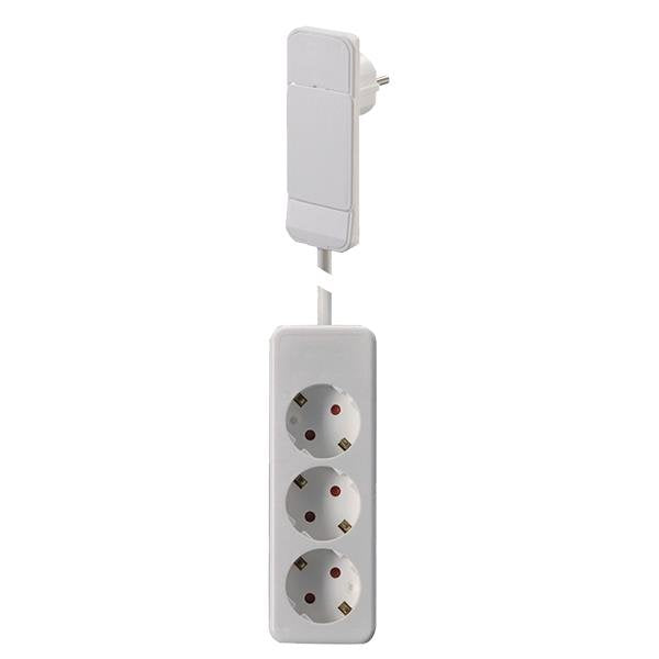 Bachmann - Steckverbinder für steckbare Gebäudeinstallation Schutzkont.-Flachstecker 933.015 ws 1,6m Ltg