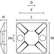 HellermannTyton - Befestigungssockel und -element für Kabelbinder Befestigungssockel MCMB3-PA66MP-BU-C1 detektierbar − 100 Stück