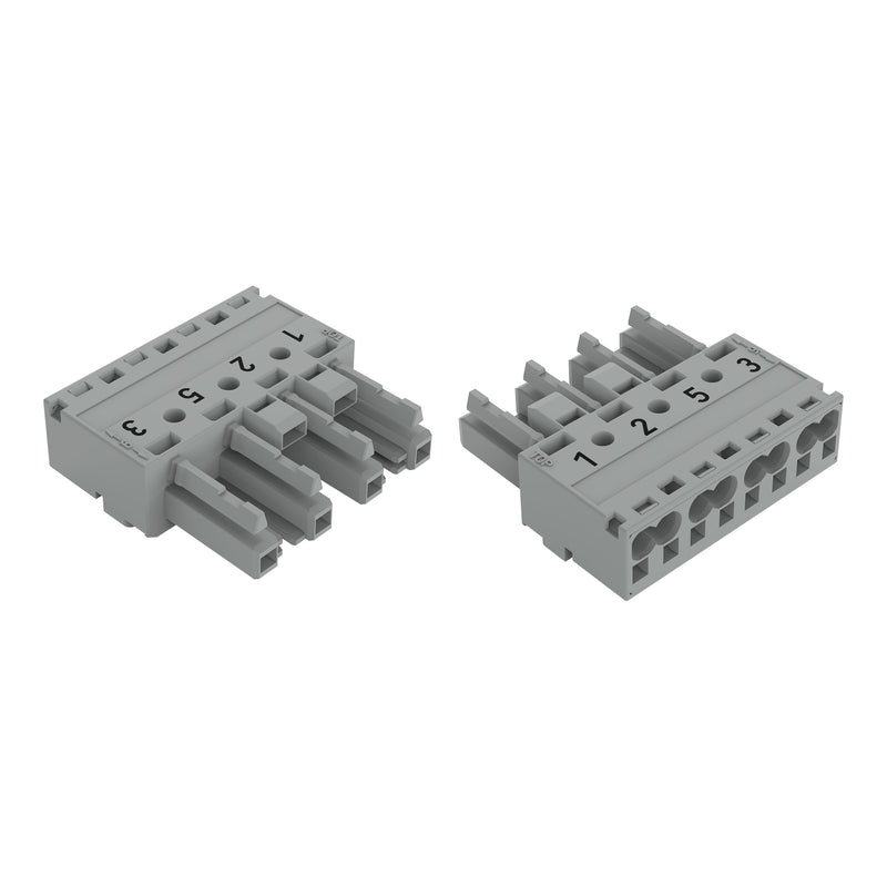 WAGO - Steckverbinder für steckbare Gebäudeinstallation Buchse 4-polig 770-244/081-000 Kod. B,grau − 50 Stück