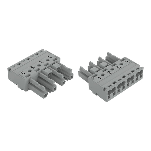 WAGO - Steckverbinder für steckbare Gebäudeinstallation Buchse 4-polig 770-244/081-000 Kod. B,grau − 50 Stück