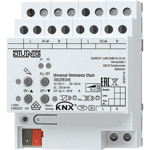 Jung - Bussystem-Dimmaktor KNX Universal-Dimmaktor 3902 REGHE 2fach