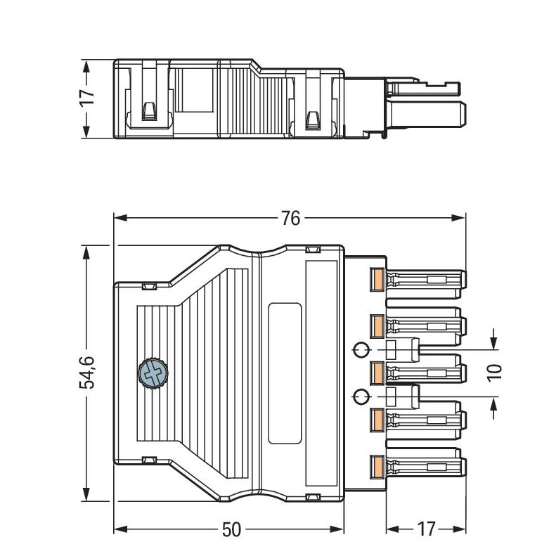 WAGO - Steckverbinder für steckbare Gebäudeinstallation Buchse 770-325 0,5-4mmq weiß − 25 Stück