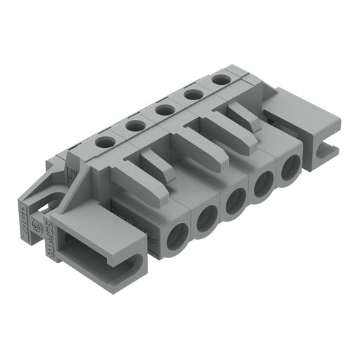 WAGO - Leiterplattensteckverbinder THT-Federleiste abgewink. 232-235/047-000 Rastermaß 5mm,grau − 50 Stück