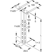 Niedax - Hängestiel für Kabeltragsystem Hängestiel HU 4530/500 E3L U-Profil, 505 mm