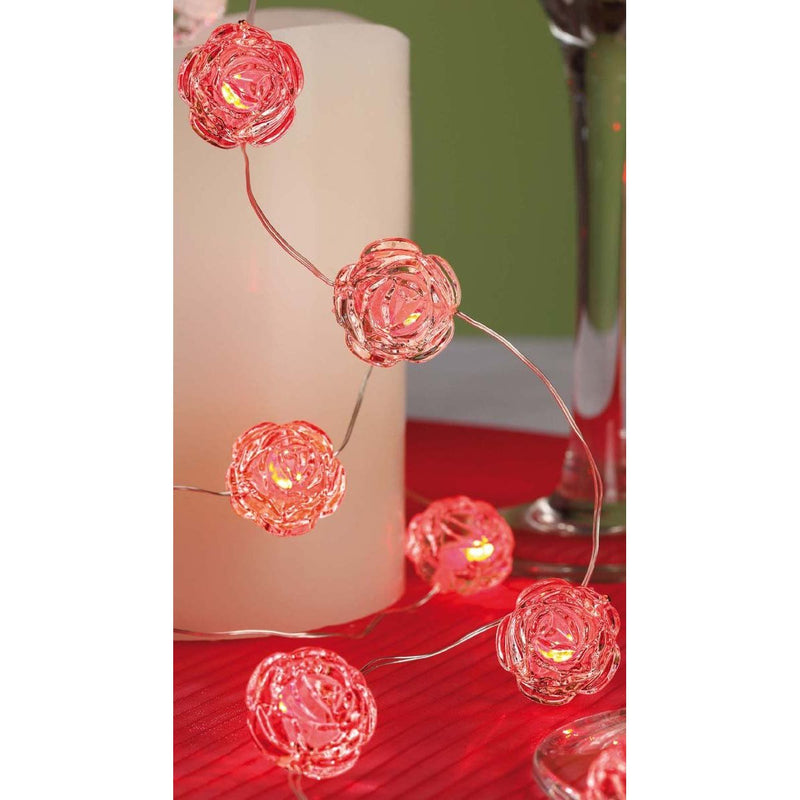 Hellum - Festbeleuchtung LED-Lichterkette 20-flg. 300192 Rosen LED rot − 6 Stück