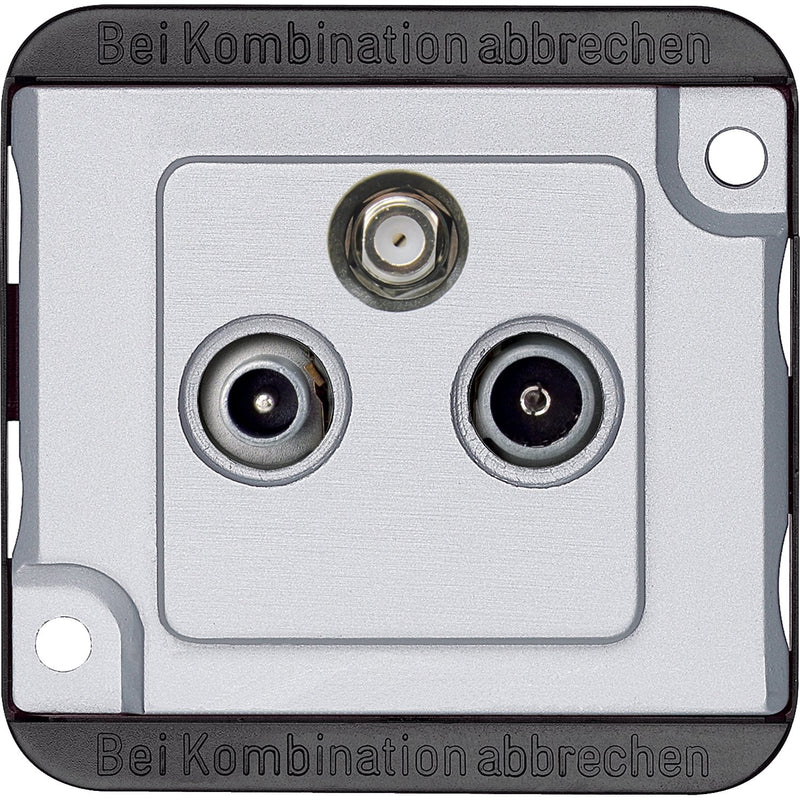 Merten - Antennensteckdose Sat-Antennendose PANZER 259160 3fach, mattsilber