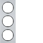 Berker - Abdeckrahmen Rahmen Alu/sw 10132284 3fach