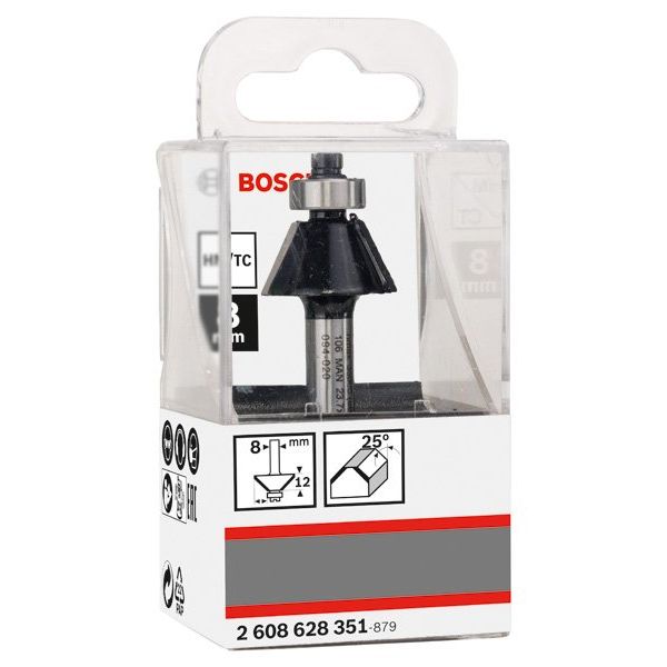 Bosch - Fräser PRO Fasefräser, 2608628351 25°, Schaft 8 mm