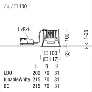Zumtobel Group - Downlight/Strahler/Flutlicht LED - Einbauleuchte P - INF Q #60818015 4000K