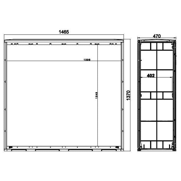 GSAB Elektrotechnik - Gehäuse/Schaltschrank (leer) Normkabelverteilerschrank 3S1300-470PIMC HxBxT:1300x1465x470