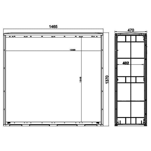 GSAB Elektrotechnik - Gehäuse/Schaltschrank (leer) Normkabelverteilerschrank 3S1300-470PIMC HxBxT:1300x1465x470
