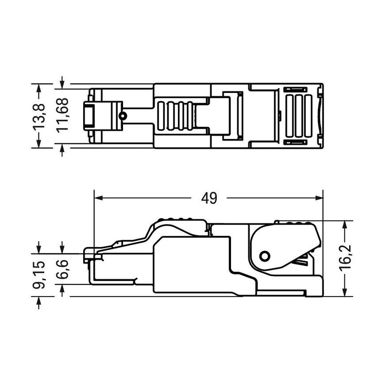 WAGO - Modularer Steckverbinder ETHERNET-Stecker RJ-45 750-977/000-011 Cat. 6A