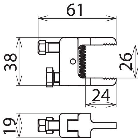 DEHN - Anschlusselement für EuK-Vorrichtung Kompaktklemme KKS M8 0 24 SK10 m. Gewindeschraube