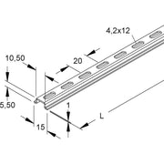 Niedax - Tragschiene 2937/2 GL − 2 Meter