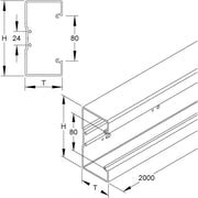 HKL - Geräteeinbaukanal Kanalunterteil cws BU651708.6 Brüstungskanal − 8 Meter