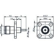 Telegärtner - Koax-Steckverbinder SMA-Einbaubuchse 50Ohm AU 100024702 MIT FLANSCH 305 − 5 Stück