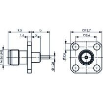 Telegärtner - Koax-Steckverbinder SMA-Einbaubuchse 50Ohm AU 100024702 MIT FLANSCH 305 − 5 Stück