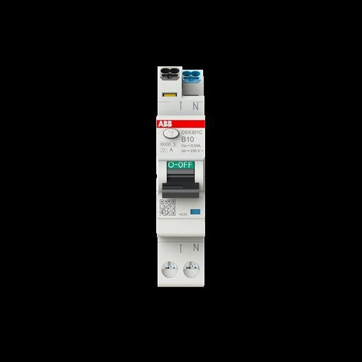 ABB Stotz S&J - Kombination FI-Schalter/Leitungsschutzschalter FI/LS-Schalter DSX301C B10 A30 1 TE 6kA, 1P+N, B10