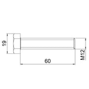 OBO Bettermann - Maschinenschraube/Bolzen Sechskantschraube SKS 12x60 F M12x60 − 20 Stück