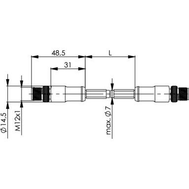 Telegärtner - Konfektionierte Leitung für steckbare Gebäudeinstallation STX M12x1-M12x1 VL D-kod. 100017261 Cat.5 SFUTP-A0200