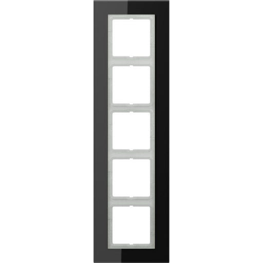 Jung - Abdeckrahmen Glasrahmen 5-fach sw LSP 985 GL SW waage/senkrecht