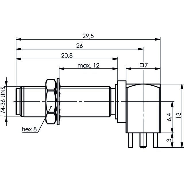 Telegärtner - Koax-Steckverbinder SMA-Winkeleinbaubuchse Au 100024718 für LTP, 50Ohm − 5 Stück