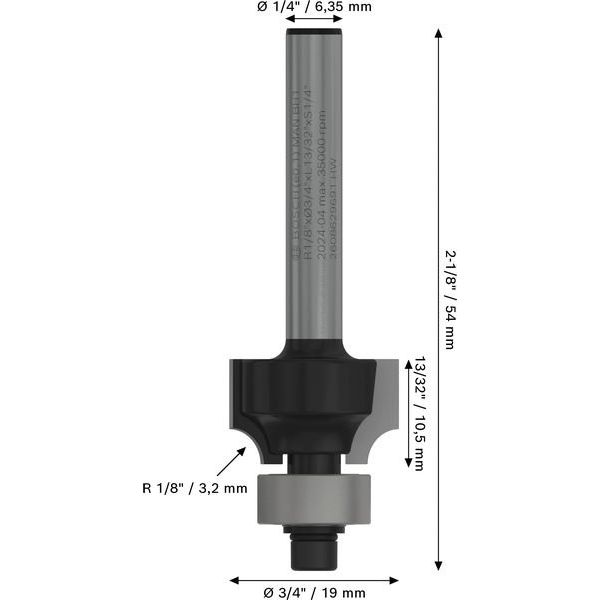Bosch - Fräser PRO Abrundfräser, R 2608629691 1/8