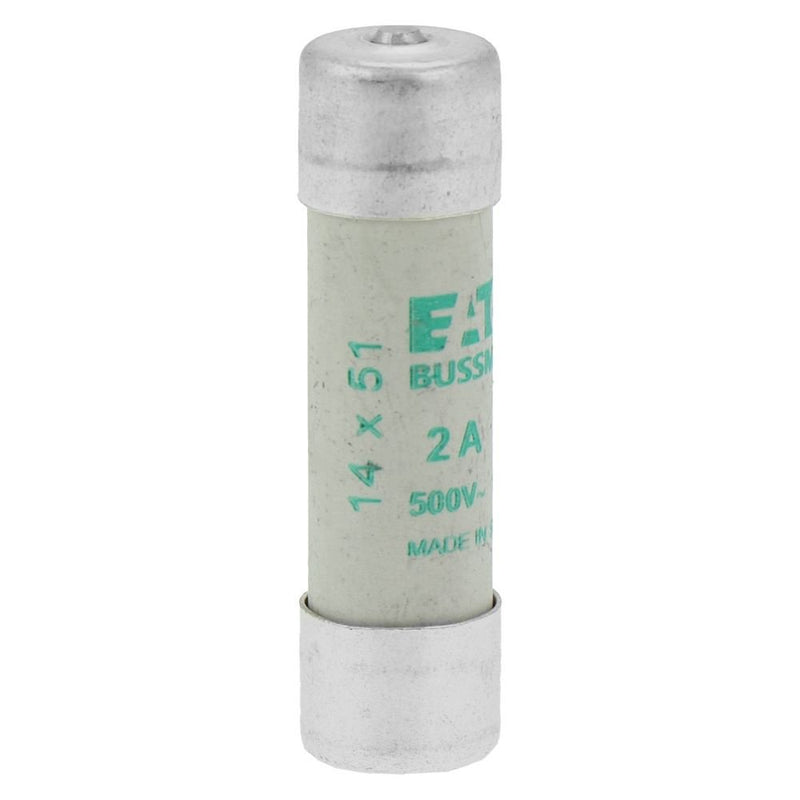 Eaton - Zylindrische Sicherung Sicherungseinsatz Nieders. CYL AM 14,#C14M2S 2A AC 500V 120kA − 10 Stück
