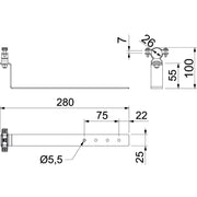OBO Bettermann - Dachleitungshalter für Blitzschutz Dachleitungshalter isCon H280 26 VA 280mm − 25 Stück