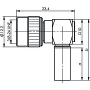 Telegärtner - Koax-Steckverbinder MiniUHF-Kabelwinkelstecker 100024355 cr, G1(RG58C/U) − 5 Stück
