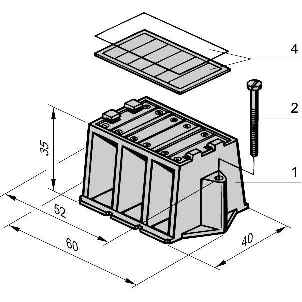 Schroff - Zubehör/Ersatzteile für Sammelschienen Befestigungsbügel 20100028 (VE4) − 4 Packung