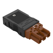 WAGO - Steckverbinder für steckbare Gebäudeinstallation Brückungsstecker 770-1373/148-000 3-polig,braun − 25 Stück