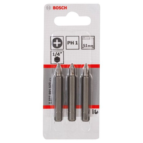 Bosch - Bit Schrauberbit Extra-Hart PH 2607001520 1, 51 mm, 3er-Pack