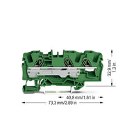 WAGO - Durchgangs-Reihenklemme 3-Leiter-Durchgangsklemme 2006-1301/000-001 6mm² − 25 Stück