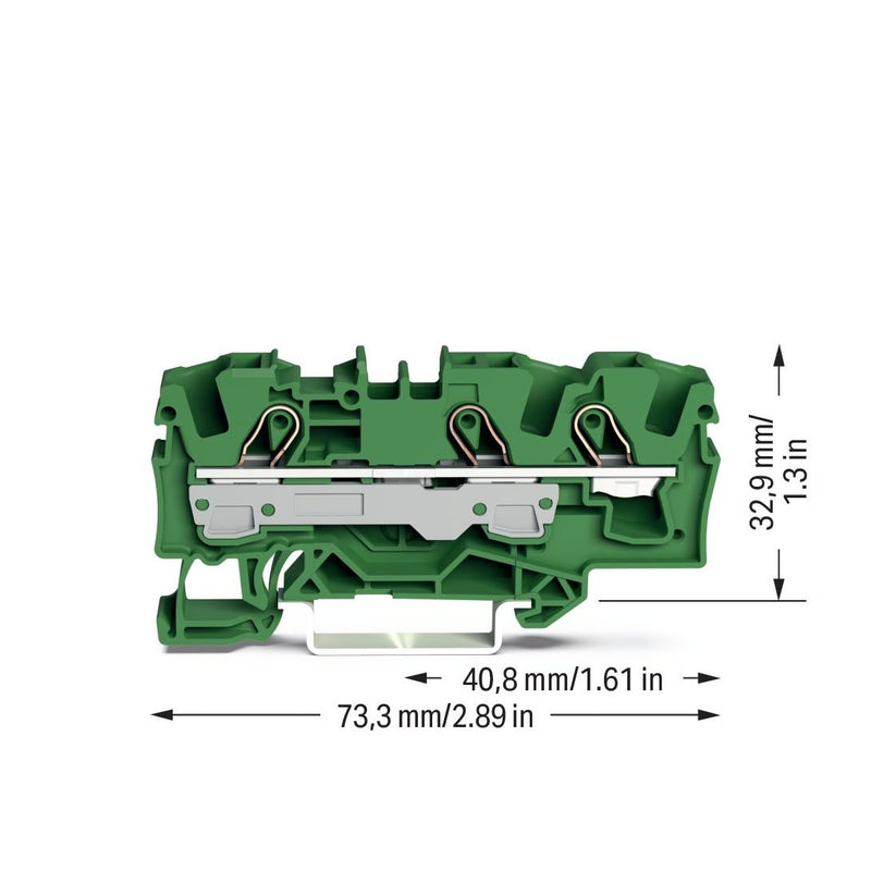 WAGO - Durchgangs-Reihenklemme 3-Leiter-Durchgangsklemme 2006-1301/000-001 6mm² − 25 Stück