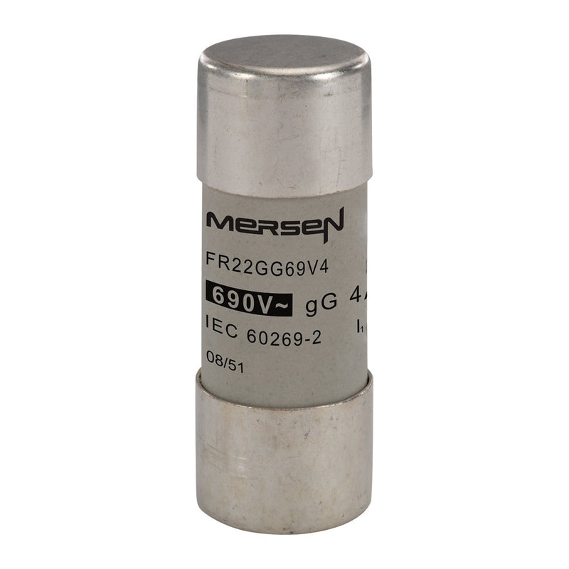 Mersen - Zylindrische Sicherung Sicherungseinsatz zylindr. FR22GG69V4 gG 22x58 4A − 10 Stück