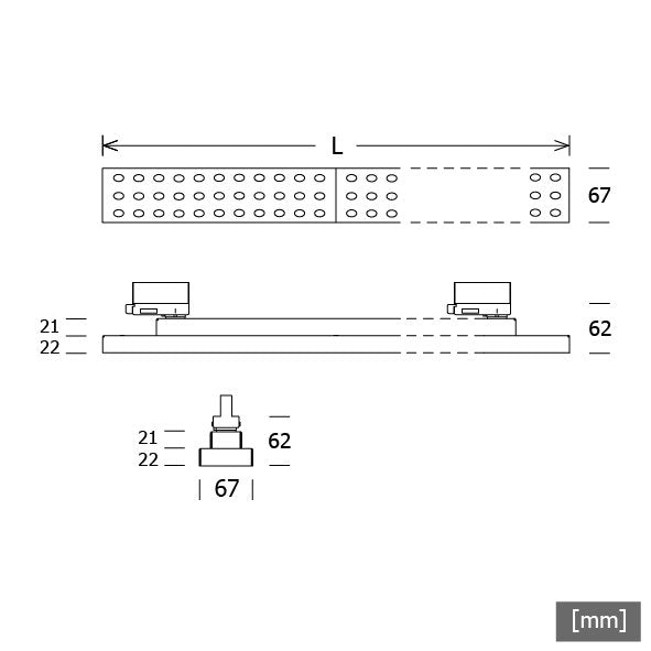 LTS Licht&Leuchten - Decken-/Wandleuchte LED-Anbauleuchte LUZ06-T 14.013.30 si 3000K 60°silber
