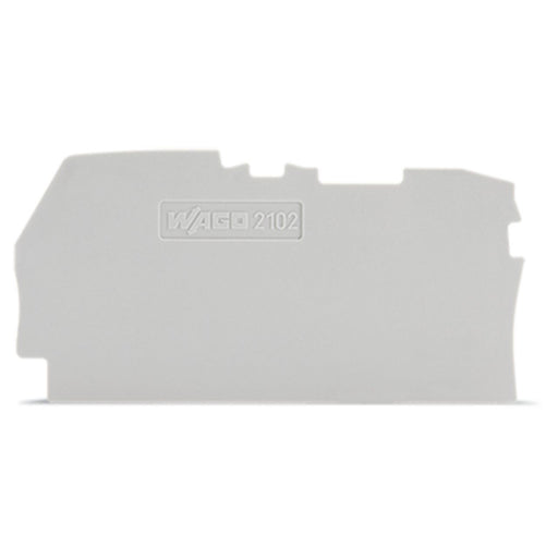 WAGO GmbH & Co. KG - Abschluss- und Zwischenplatte für Reihenklemme Abschluss Zwischenplatte 2102-1291 0,8 mm dick, grau − 25 Stück
