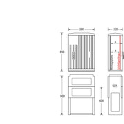 uesa - Gehäuse/Schaltschrank (leer) Normschrank IP44 A070-M-850 850x590x320mm