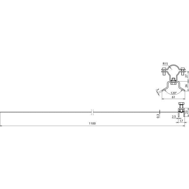 DEHN - Leitungshalter für Blitzschutz Leitungshalter LHZS 27 SB50.300 V2A f. HVI-Leitung