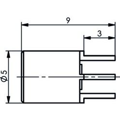 Telegärtner - Koax-Steckverbinder MCX-Anbaubuchse LTP AU 100024999 RASTER 2,54 − 5 Stück