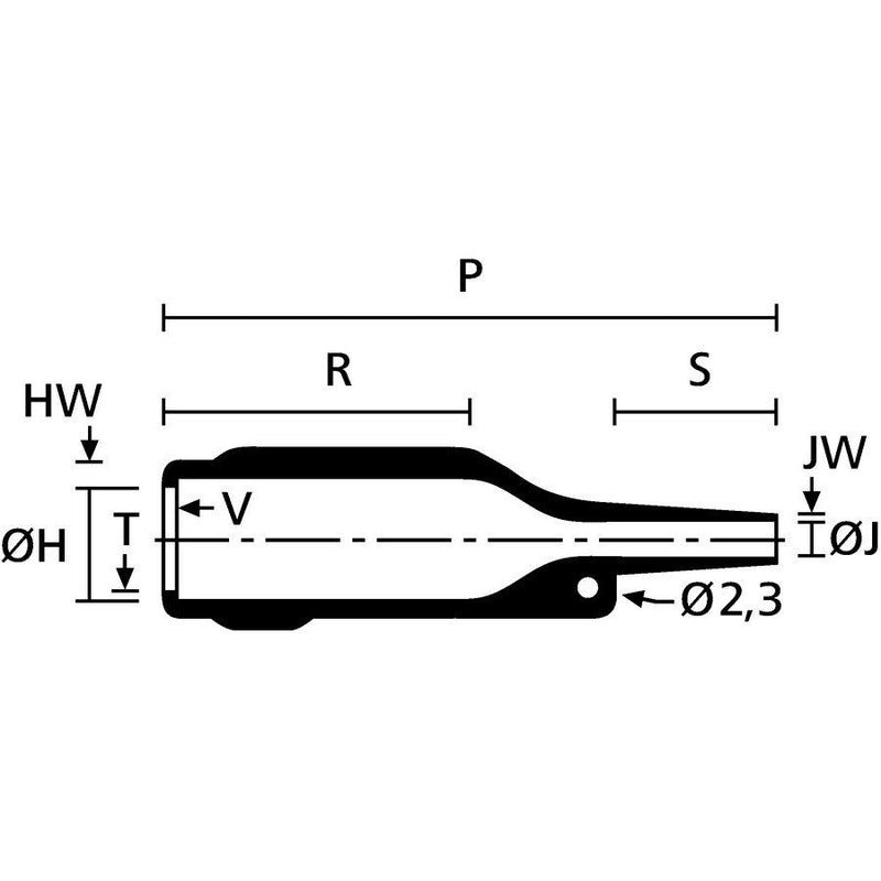 HellermannTyton - Aufteilkappe Warmschrumpfformteil 199-6-G PO-X BK Stecker gerade, sw