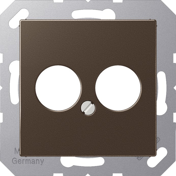 Jung - Einsatz/Abdeckung für Kommunikationstechnik Abdeckung mokka A 562-2 MO für 2 Kleinst.Dosen