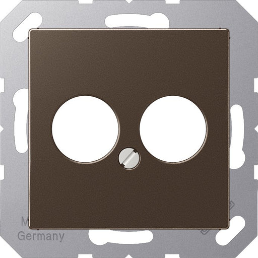 Jung - Einsatz/Abdeckung für Kommunikationstechnik Abdeckung mokka A 562-2 MO für 2 Kleinst.Dosen