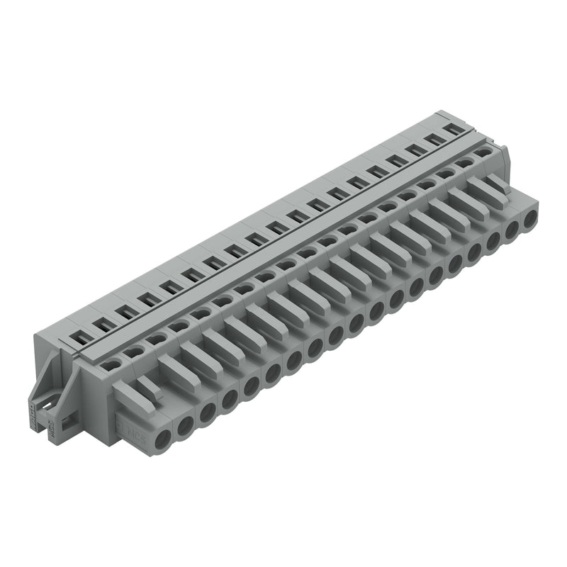 WAGO - Kabelsteckverbinder für Leiterplattensteckverbinder 1-Leiter-Federleiste 231-119/027-000 CAGECLAMP,2,5 mm²,gr − 10 Stück