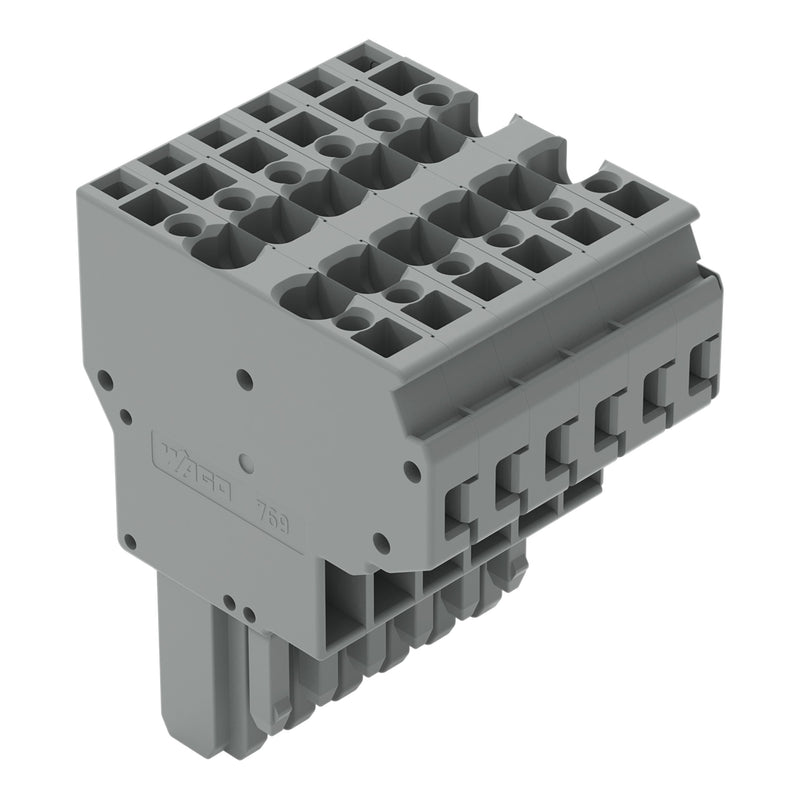WAGO - Ein- und mehrpolige Klemmenleiste 2-Leiter-Federleiste 769-126 CAGECLAMP,4mm²,gr − 10 Stück